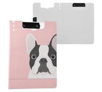 Kcldeci Porte-bloc pliable en forme de tête de bouledogue français - Format A4 - Pour mémo, documents et travail