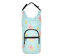 Kcldeci Porte-bouteille d'eau mignon en forme de cochon rose avec sangle, sac à bandoulière avec poche pour téléphone, manchon pour bouteille d'eau pour homme et femme, randonnée, camping, voyage,
