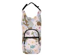Kcldeci Porte-bouteille d'eau mignon en forme de feuilles de koala avec sangle, sac à bandoulière avec poche pour téléphone, manchon pour bouteille d'eau pour homme et femme, randonnée, camping,