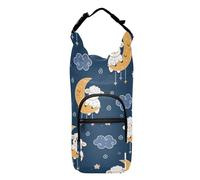 Kcldeci Porte-bouteille d'eau mignon en forme de mouton sur la lune avec sangle de transport, sac à bandoulière avec poche pour téléphone, manchon pour bouteille d'eau pour homme et femme, randonnée,