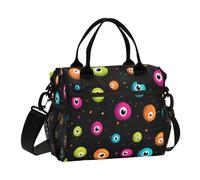 Kcldeci Sac à déjeuner isotherme pour enfants - Boîte à déjeuner isotherme pour filles et garçons - Motif boules oculaires d'Halloween - Petit sac bento pour l'école, le pique-nique - Taille S