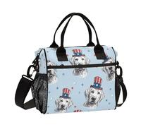 Kcldeci Sac à déjeuner isotherme pour enfants, filles, garçons, labrador, oncle Sam chapeau, enfants, étudiants, sacs bento pour l'école, le pique-nique, taille M