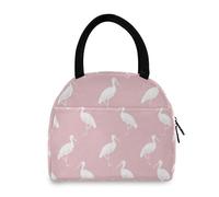 Kcldeci Sac à déjeuner isotherme pour garçons et filles, motif cigogne blanche, réutilisable, étanche, pour l'école et la garderie