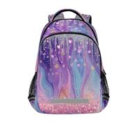 Kcldeci Sac à dos pour enfants filles et garçons - Étoile dégoulinante argentée - Sac à dos d'école élémentaire - Sac à dos de voyage