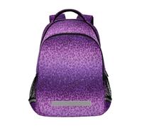 Kcldeci Sac à dos pour enfants filles et garçons - Imprimé guépard violet scintillant - Sac à dos d'école, sac de voyage