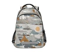 Kcldeci Sac à dos pour enfants filles et garçons - Vue sur la montagne - Sac à dos d'école, sac à dos de voyage