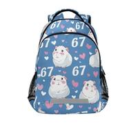 Kcldeci Sac à dos pour enfants filles garçons 67 dessin animé cochon d'Inde sac à dos d'école sac à dos d'école sac à dos d'école sac à dos de voyage sac à dos de voyage