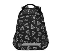 Kcldeci Sac à dos pour enfants filles garçons blanc pizza cœur sacs à dos d'école primaire sac à dos d'école sac à livres sac de voyage sac à dos de voyage