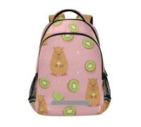 Kcldeci Sac à dos pour enfants filles garçons Capybara Kiwi Fruit Sac à dos d'école Sac à dos Élémentaire Sac à dos d'école Sac à dos de voyage