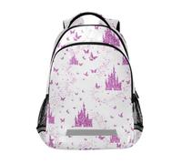 Kcldeci Sac à dos pour enfants filles garçons château princesse papillon 1 sac à dos d'école sac à dos école cartable sac à dos sac à dos sac à dos sac à dos sac à dos sac