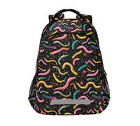 Kcldeci Sac à dos pour enfants filles garçons coloré vers de terre sacs à dos d'école sacs à dos école sac à livres sac à dos sac à dos sac à dos sac à dos sac à dos sac