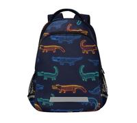 Kcldeci Sac à dos pour enfants filles garçons crocodile fluo sacs à dos d'école primaire cartable sac à dos d'école sac à dos de voyage sac à dos de voyage