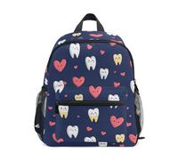 Kcldeci Sac à dos pour enfants filles garçons dents et cœur maternelle primaire maternelle enfants école maternelle sac d'école sac à livres S-M, Dents et cœur, S, Sac à dos daypack