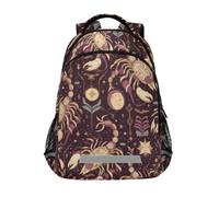 Kcldeci Sac à dos pour enfants filles garçons feuille d'or scorpions sacs à dos d'école primaire sac à dos d'école sac à dos sac à dos de voyage sac à dos de voyage