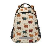Kcldeci Sac à dos pour enfants filles garçons Highland vache lumières sacs à dos école sacs à dos école cartable sac à dos sac à dos sac de voyage sac à dos de voyage