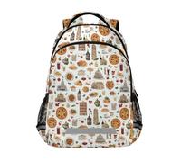 Kcldeci Sac à dos pour enfants filles garçons Italie Rome Food School Sacs à dos école primaire sac à livres sac de voyage sac à dos