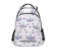 Kcldeci Sac à dos pour enfants filles garçons licorne avec une corne sacs à dos d'école primaire sac à dos d'école sac à dos de voyage sac à dos de voyage