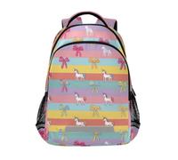 Kcldeci Sac à dos pour enfants filles garçons licorne nœuds ruban sac à dos école sac à dos école cartable sac à dos sac à dos sac à dos sac à dos sac de voyage