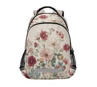 Kcldeci Sac à dos pour enfants filles garçons marguerites coquelicots fleurs prairie sac à dos école cartable sac de voyage sac à dos d'école sac à dos de voyage