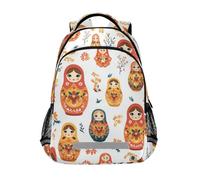 Kcldeci Sac à dos pour enfants filles garçons Matriochka poupée russe sacs à dos d'école primaire sac à dos d'école sac à livres sac de voyage sac à dos de voyage