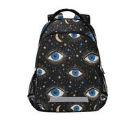 Kcldeci Sac à dos pour enfants filles garçons mauvais œil lune étoiles sacs à dos école sacs à dos école cartable sac à livres sac à dos sac de voyage sac à dos