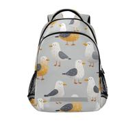 Kcldeci Sac à dos pour enfants filles garçons mouettes sur gris sacs à dos d'école primaire sac à dos d'école sac à dos sac à dos de voyage sac à dos de voyage