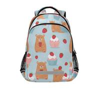 Kcldeci Sac à dos pour enfants filles garçons ours cupcake fraise sac à dos d'école sac à dos école sac à livres sac à dos sac à dos sac à dos sac à dos sac