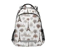 Kcldeci Sac à dos pour enfants filles garçons Paris Tour Eiffel Château Sac à dos école Sac à dos école Sac à livres Sac à dos de voyage Sac à dos