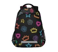 Kcldeci Sac à dos pour enfants filles garçons rose arc-en-ciel cœur sacs à dos d'école primaire sac à dos d'école sac à dos sac à dos de voyage sac à dos de voyage