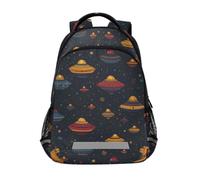 Kcldeci Sac à dos pour enfants filles garçons soucoupe volante espace sacs à dos école primaire sac à livres sac à dos sac à dos sac à dos sac à dos sac à dos