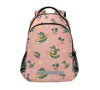 Kcldeci Sac à dos pour enfants filles garçons surf crocodile sac à dos d'école sacs à dos école sac à livres sac à dos sac à dos sac à dos sac à dos sac à dos sac