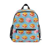 Kcldeci Sac à dos pour enfants filles garçons viande sur un jardin d'enfants bleu maternelle primaire enfants école maternelle sac à livres S-M, Viande sur un bleu, Medium, Sacs à dos de jour