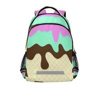 Kcldeci Sac à dos pour enfants filles garçons violet vert chocolat crème glacée sacs à dos école sacs à dos école cartable sac à dos sac à dos sac à dos sac à dos sac de voyage sac à dos