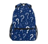 Kcldeci Sac à dos pour enfants garçons filles sacs à dos d'école primaire point d'interrogation sur bleu garçons enfants sacs à dos sac à dos S-M, Point d'interrogation sur bleu, M, Sac à dos daypack
