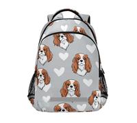 Kcldeci Sac à dos pour enfants pour filles et garçons Cavalier King Charles Dog2 Sac à dos d'école, sac à dos de voyage