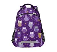 Kcldeci Sac à dos pour enfants pour filles et garçons, chouette, oiseau, étoile, sac à dos d'école, cartable d'école, sac de voyage