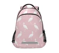Kcldeci Sac à dos pour enfants pour filles et garçons - Cigogne blanche - Sac à dos d'école primaire - Sac à dos de voyage