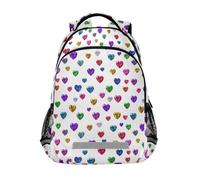 Kcldeci Sac à dos pour enfants pour filles et garçons - Cœur coloré - Sac à dos d'école, sac de voyage