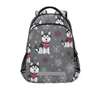 Kcldeci Sac à dos pour enfants pour filles et garçons - Husky de Sibérie - Gris - Sac à dos d'école, sac de voyage