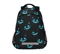 Kcldeci Sac à dos pour enfants pour filles et garçons - Motif chat du Cheshire - Bleu brillant - Sac à dos d'école, sac de voyage