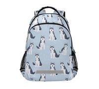 Kcldeci Sac à dos pour enfants pour filles et garçons - Motif chien husky de Sibérie - Sac à dos d'école, sac de voyage