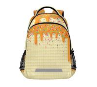 Kcldeci Sac à dos pour enfants pour filles et garçons Orange Glaze Ice Cream Sacs à dos d'école Élémentaire Sac à dos d'école Sac à dos de voyage
