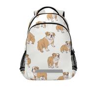 Kcldeci Sac à dos pour enfants pour filles et garçons, petit bouledogue anglais, sac à dos d'école, sac à dos de voyage