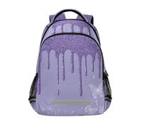 Kcldeci Sac à dos pour enfants pour filles et garçons - Violet scintillant - Sac à dos d'école, sac de voyage