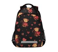 Kcldeci Sac à dos pour enfants pour filles, garçons, Saint-Valentin, école, livre, voyage