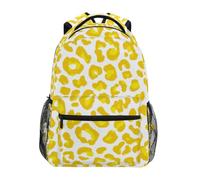 Kcldeci Sac à dos pour enfants pour garçons et filles - Imprimé léopard jaune - Sac à dos primaire - Taille S à M, Imprimé léopard jaune., M, Sac à dos daypack