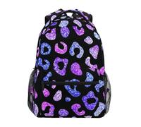 Kcldeci Sac à dos pour enfants pour garçons et filles - Imprimé léopard violet et bleu - Taille S à M, Imprimé léopard violet et bleu, S, Sac à dos daypack