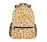 Kcldeci Sac à dos pour enfants pour garçons et filles, sac à dos d'école primaire, imprimé léopard orange, taille S-M, Imprimé léopard orange, S, Sac à dos daypack