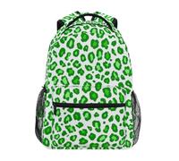 Kcldeci Sac à dos pour enfants pour garçons et filles, sac à dos d'école primaire, imprimé léopard vert, taille S-M, Imprimé léopard vert 1, S, Sac à dos daypack