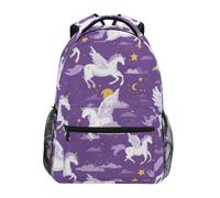 Kcldeci Sac à dos pour enfants pour garçons et filles - Sac à dos d'école primaire - Licorne volante et étoile - S-M, Licorne volante et étoile, S, Sac à dos daypack